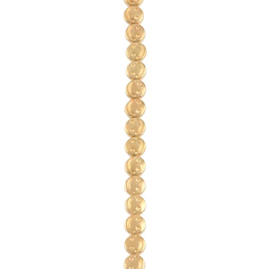 Gold Metal Smiley Face Coin Beads, 5.5mm by Bead Landing&#x2122;
